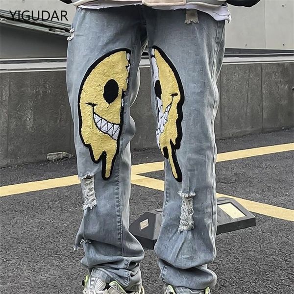 men's jeans irregular ripped hole denim pant woman man straight patchwork baggy boyfriend y2k punk kpop harajuku streetwear hip hop 230, Blue
men's jeans irregular ripped hole denim pant woman man straight patchwork baggy boyfriend y2k punk kpop harajuku streetwear hip hop 230, Blue