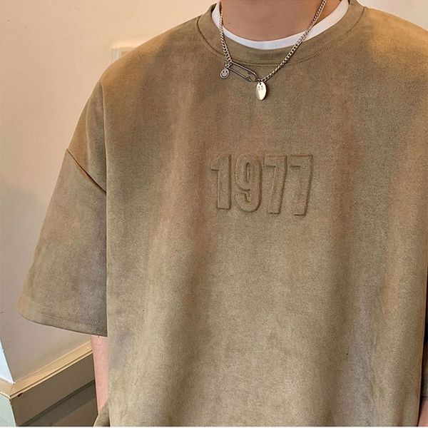 men's tshirts american retro suede short sleeved tshirt boys loose summer stamped brand ins high street five point half 230411, White;black
men's tshirts american retro suede short sleeved tshirt boys loose summer stamped brand ins high street five point half 230411, White;black