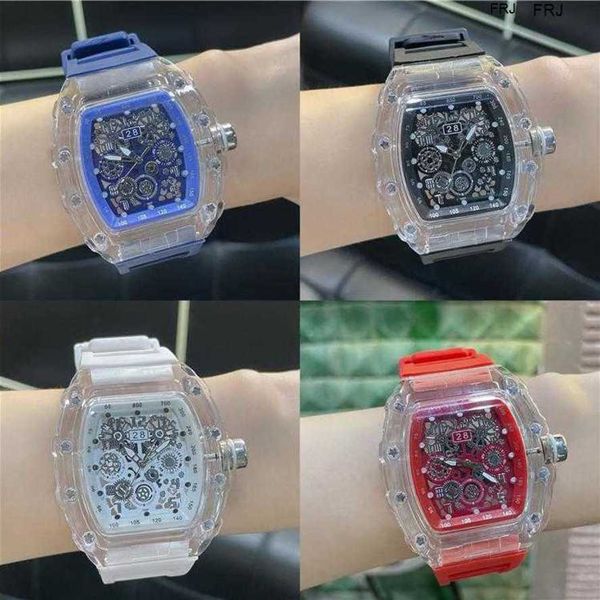 watches designer richads milles miller mens and womens transparent plastic case barrel shaped large hollow out dial quartz silicone tape frj, Slivery;black
watches designer richads milles miller mens and womens transparent plastic case barrel shaped large hollow out dial quartz silicone tape frj, Slivery;black