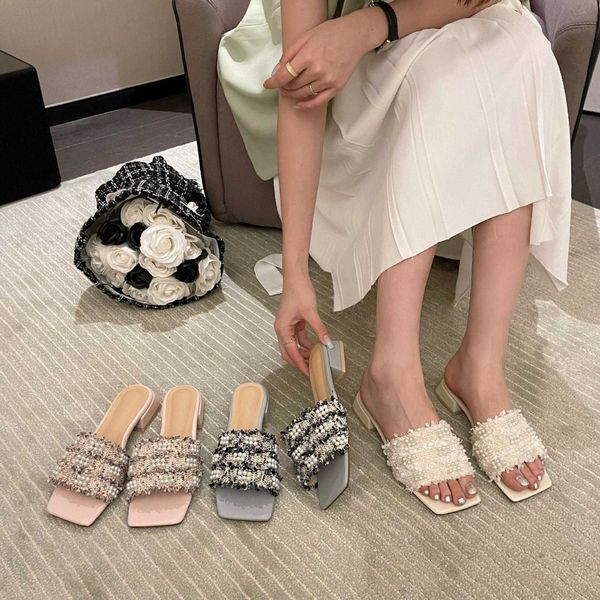 2023 summer new thick heel open toe french small fragrance square head low heel beach sandals for women outwear 230411, Black
2023 summer new thick heel open toe french small fragrance square head low heel beach sandals for women outwear 230411, Black