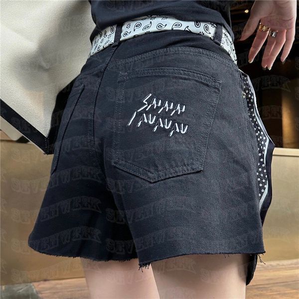 fashion women shorts jeans with silk scarf letter embroidery mini short cool girls street style denim pants, White;black
fashion women shorts jeans with silk scarf letter embroidery mini short cool girls street style denim pants, White;black