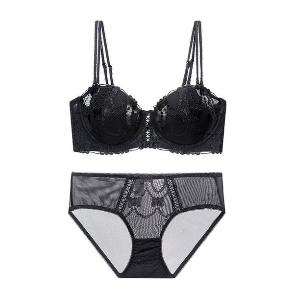 bra underwear set women's summer thin soft steel underwired beauty back bra set with nipples gathered together small breasts to show la, Red;black
bra underwear set women's summer thin soft steel underwired beauty back bra set with nipples gathered together small breasts to show la, Red;black