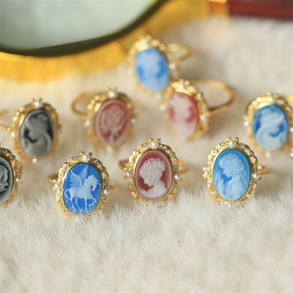 band rings s925 silver 18k goldplated colorful agate relief ring for women girls vintage beauty girl ring fashion jewelry gift 230410
band rings s925 silver 18k goldplated colorful agate relief ring for women girls vintage beauty girl ring fashion jewelry gift 230410
