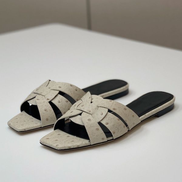 tribute woven sandals slippers slides heeled flat heels shoes square open-toe women's luxury designers ostrich leather outsole casual p, Black
tribute woven sandals slippers slides heeled flat heels shoes square open-toe women's luxury designers ostrich leather outsole casual p, Black