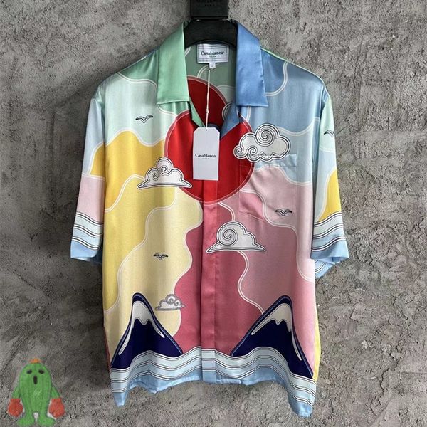 men's casual shirts casablanca shirts marshall mountain red sun gradient silk men women short sleeve shirts set 230410, White;black
men's casual shirts casablanca shirts marshall mountain red sun gradient silk men women short sleeve shirts set 230410, White;black