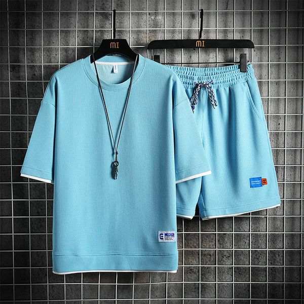 men's tracksuits waffle fabric summer mens set loose breathable male casual sports tshirt and shorts fashion two pieces suit 2023 23041, Gray
men's tracksuits waffle fabric summer mens set loose breathable male casual sports tshirt and shorts fashion two pieces suit 2023 23041, Gray