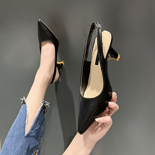 dress shoe summer 2023 fashion pointed toe stiletto medium heel high heels back empty sandals black s 230410
dress shoe summer 2023 fashion pointed toe stiletto medium heel high heels back empty sandals black s 230410