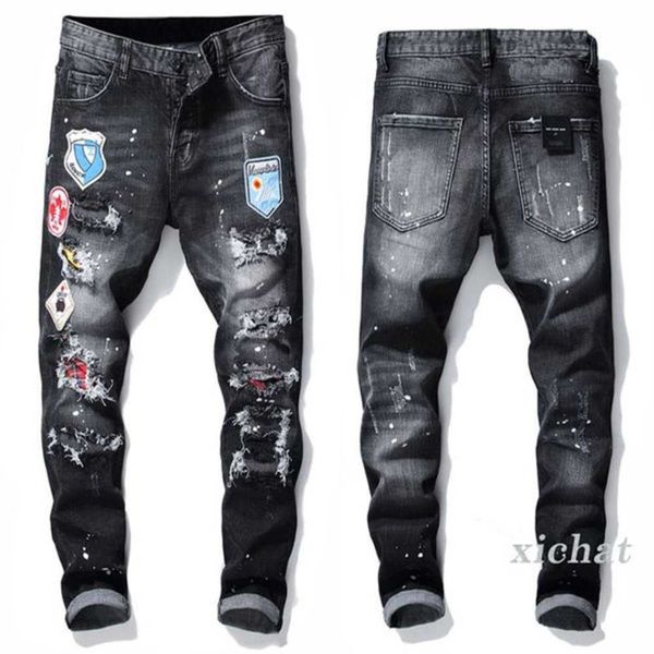 men's jeans men slim fit big size paint hole style destroyed skinny straight leg washed luxury casual regular denim pants trousers 9axm, Blue
men's jeans men slim fit big size paint hole style destroyed skinny straight leg washed luxury casual regular denim pants trousers 9axm, Blue