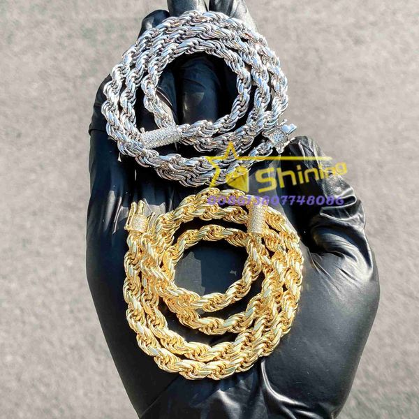 6mm s925 sterling silver necklace iced out vvs1 moissanite diamond clasp silver rope chain
6mm s925 sterling silver necklace iced out vvs1 moissanite diamond clasp silver rope chain