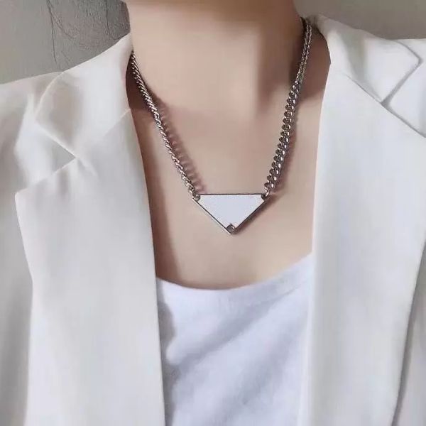 womens mens luxury necklace chain fashion jewelry black white p triangle pendant design party silver hip hop punk men necklaces names statem
womens mens luxury necklace chain fashion jewelry black white p triangle pendant design party silver hip hop punk men necklaces names statem