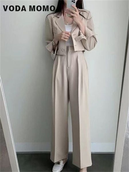 women's tracksuits spring korean casual elegant suits blazer jacket wide leg trousers high waist pants female 2 piece sets crop coats 2, Gray
women's tracksuits spring korean casual elegant suits blazer jacket wide leg trousers high waist pants female 2 piece sets crop coats 2, Gray