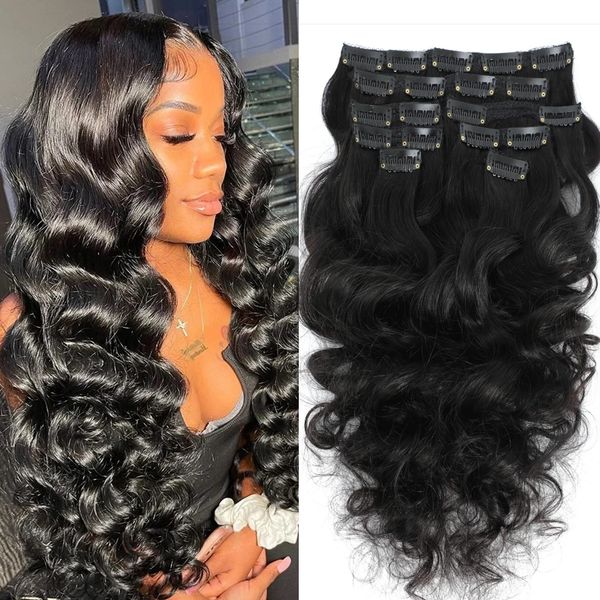 loose wave clip in human hair extensions 100g/set brazilian remy natural color full head brazilian clip on curly hair extension for women, Black;brown
loose wave clip in human hair extensions 100g/set brazilian remy natural color full head brazilian clip on curly hair extension for women, Black;brown