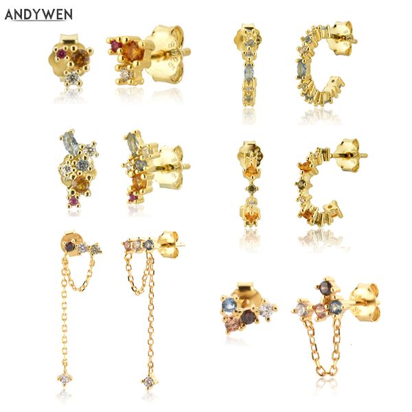 stud andywen 100% 925 sterling silver mini stud earring colorful rainbow cz zircon round climber fine jewelry luxury 230410, Golden;silver
stud andywen 100% 925 sterling silver mini stud earring colorful rainbow cz zircon round climber fine jewelry luxury 230410, Golden;silver