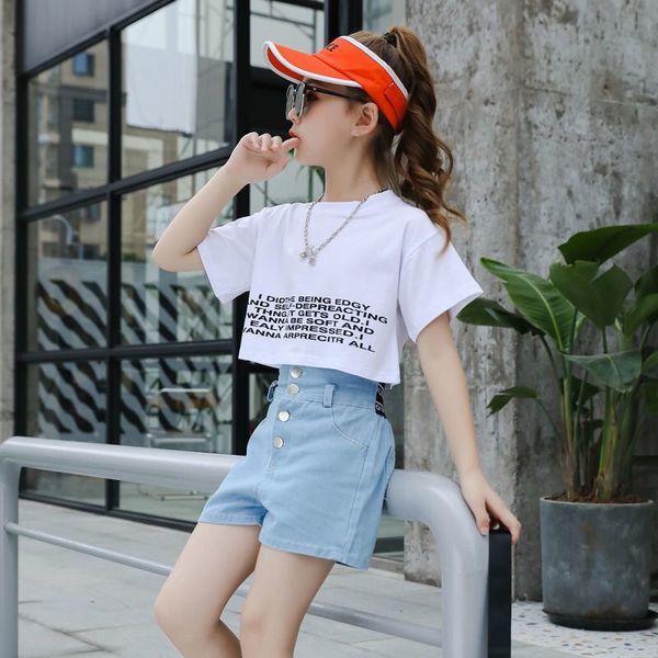 clothing sets children summer suit girl t shirt denim shorts 2piece set kids sports outfits baby short sleeve streetwear suits 230411, White
clothing sets children summer suit girl t shirt denim shorts 2piece set kids sports outfits baby short sleeve streetwear suits 230411, White