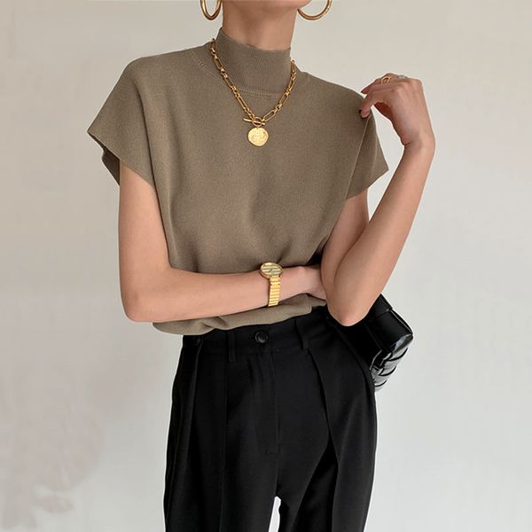 women s t shirt solid knitted vest short sleeve office lady all match fashion stand up colla shirt loose elegant good quality straight 2304, White
women s t shirt solid knitted vest short sleeve office lady all match fashion stand up colla shirt loose elegant good quality straight 2304, White