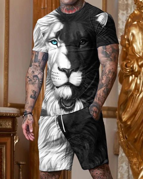 men's tracksuits sports suit summer 2 piece outfit fashion man sweatshirts lion print clothes male tracksuit set men streetwear 230411, Gray
men's tracksuits sports suit summer 2 piece outfit fashion man sweatshirts lion print clothes male tracksuit set men streetwear 230411, Gray