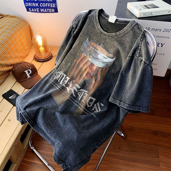 women's tshirt american retro portrait short sleeved tshirt men summer design sense washed to make old trendy couple half t shirt 2304, White
women's tshirt american retro portrait short sleeved tshirt men summer design sense washed to make old trendy couple half t shirt 2304, White
