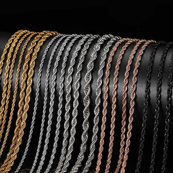 punk hiphop jewelry stainless steel twisted rope chain for man gold designer necklace woman party silver black mens necklaces chokers fashio
punk hiphop jewelry stainless steel twisted rope chain for man gold designer necklace woman party silver black mens necklaces chokers fashio