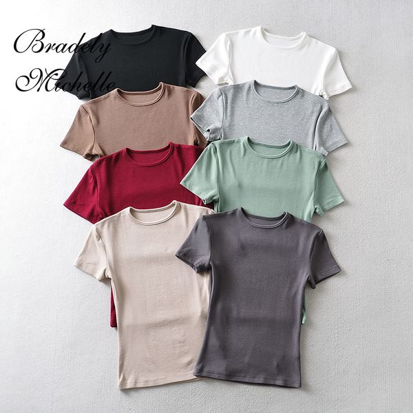men s t shirts bradely michelle casual summer woman skinny fit t shirt tight short sleeve o neck tee basic solid crop t shirt 230410, White;black
men s t shirts bradely michelle casual summer woman skinny fit t shirt tight short sleeve o neck tee basic solid crop t shirt 230410, White;black