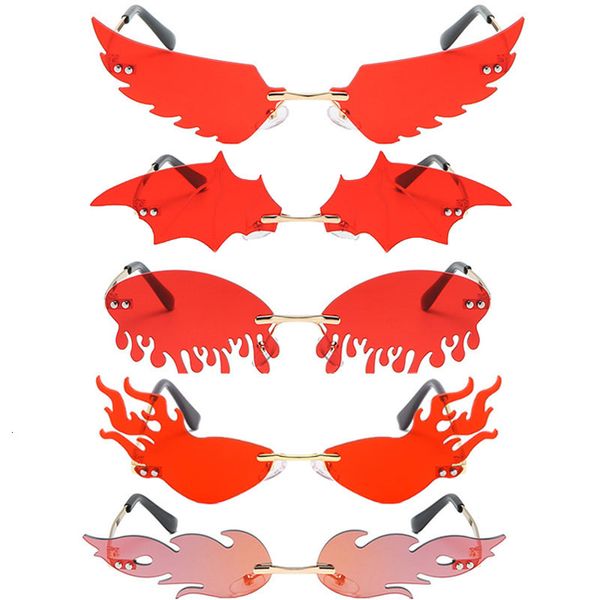 sunglasses rimless flame sunglasses women men fashion bat sun glasses for girls trendy tears sunglass wing shades eyewear fire eyeglasses 23, White;black
sunglasses rimless flame sunglasses women men fashion bat sun glasses for girls trendy tears sunglass wing shades eyewear fire eyeglasses 23, White;black