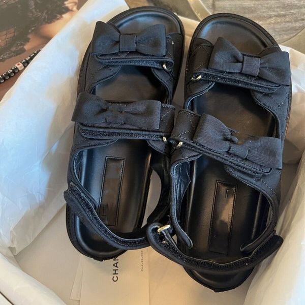23s ribbon bow c dad sandals quilted canvas slingbacks diamond gold button women's hook loop strap chanl strap platform mules slides su, Black
23s ribbon bow c dad sandals quilted canvas slingbacks diamond gold button women's hook loop strap chanl strap platform mules slides su, Black