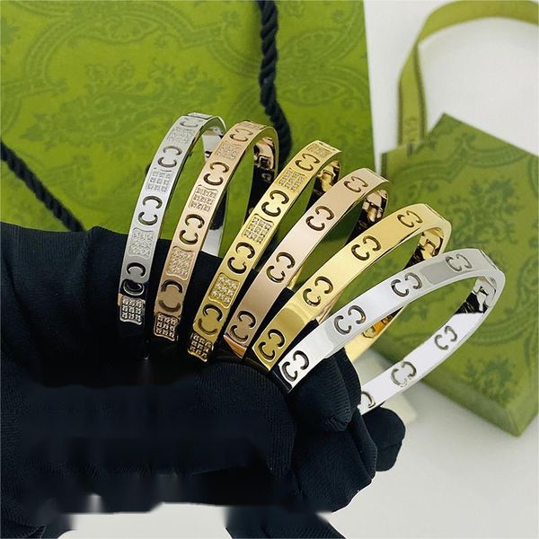 luxury 18k gold bracelet women bangle stainless steel double g letter charm bracelets with diamond designer jewelry buckle bangles 17cm part, Black
luxury 18k gold bracelet women bangle stainless steel double g letter charm bracelets with diamond designer jewelry buckle bangles 17cm part, Black
