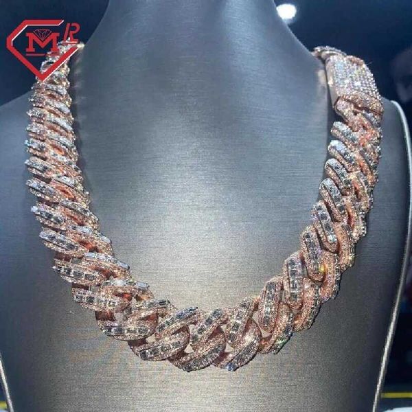 luxury rappers 24mm iced out rose gold chain emerald cut moissanite cuban link chain mens hip hop miami chain, Silver
luxury rappers 24mm iced out rose gold chain emerald cut moissanite cuban link chain mens hip hop miami chain, Silver