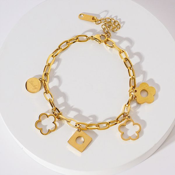 charm bracelets steel flower plant for women girls gold colour chain link bague jewelry kerean design brand 230411, Golden;silver
charm bracelets steel flower plant for women girls gold colour chain link bague jewelry kerean design brand 230411, Golden;silver