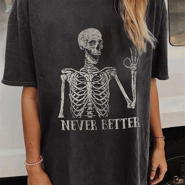 womens tshirt never do better fun skull printed womens shirts shoulder drops oversized summer loose fitting vintage graphic t and 230410, White
womens tshirt never do better fun skull printed womens shirts shoulder drops oversized summer loose fitting vintage graphic t and 230410, White