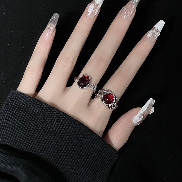 band rings irregular rings with opal aesthetic egirl hollow vintage red stone rings for women y2k flower bud open ring trendy jewelry 230410, Silver
band rings irregular rings with opal aesthetic egirl hollow vintage red stone rings for women y2k flower bud open ring trendy jewelry 230410, Silver