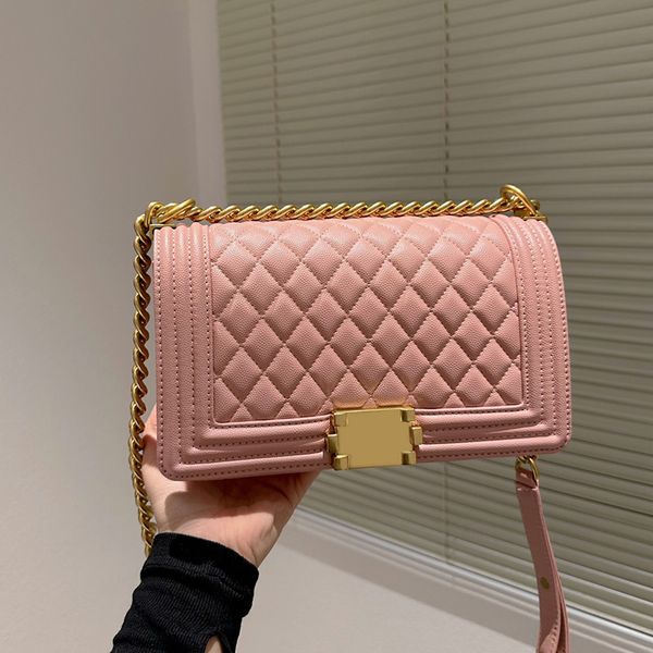 vintage women designer boy shoulder bags gold metal caviar leather quilted classic flap crossbody chain handbags large capacity purse outoor
vintage women designer boy shoulder bags gold metal caviar leather quilted classic flap crossbody chain handbags large capacity purse outoor