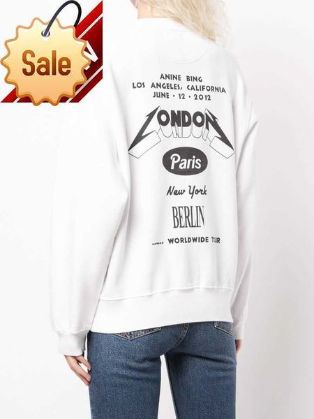 women's hoodies sweatshirts anine bing women designer sweatshirt letter printing inner fleece round neck plush sweater pulloveresse, Black
women's hoodies sweatshirts anine bing women designer sweatshirt letter printing inner fleece round neck plush sweater pulloveresse, Black