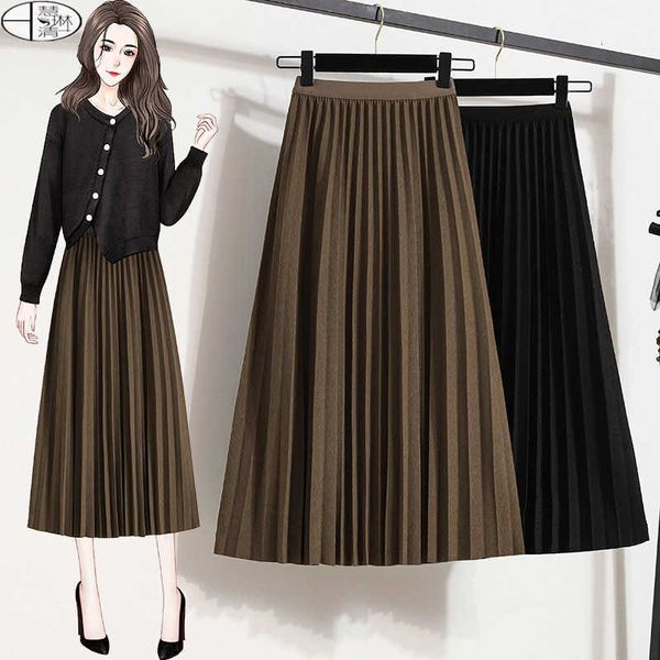spring large women's / winter 2023 new slim a-line pleated fat sister high waist pear shaped long skirt, Black
spring large women's / winter 2023 new slim a-line pleated fat sister high waist pear shaped long skirt, Black