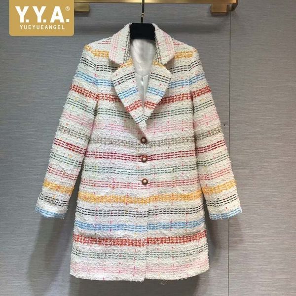 women's suits blazers medium length colorful striped womens tweed jackets korean fashion single breasted lapel straight blazer feminino, White;black
women's suits blazers medium length colorful striped womens tweed jackets korean fashion single breasted lapel straight blazer feminino, White;black