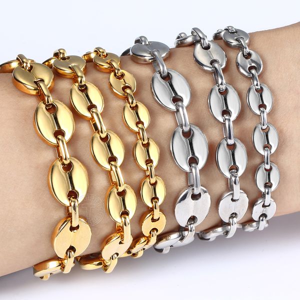 charm bracelets 7911mm stainless steel coffee beans marina link chain bracelet for men women gold color silver jewelry us stock hkbm169 2304, Golden;silver
charm bracelets 7911mm stainless steel coffee beans marina link chain bracelet for men women gold color silver jewelry us stock hkbm169 2304, Golden;silver