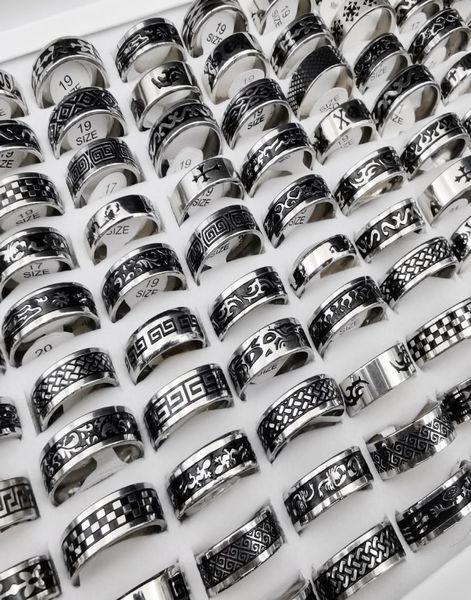 50 pcslot vintage retro style stainless steel rings for men and women fashion round punk rings gift accessories whole3328574, Silver
50 pcslot vintage retro style stainless steel rings for men and women fashion round punk rings gift accessories whole3328574, Silver
