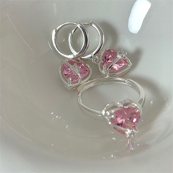 band rings korean fashion vintage pink zircon love heart rings earring for women girls aesthetic set necklace jewelry wholesale accessories, Silver
band rings korean fashion vintage pink zircon love heart rings earring for women girls aesthetic set necklace jewelry wholesale accessories, Silver