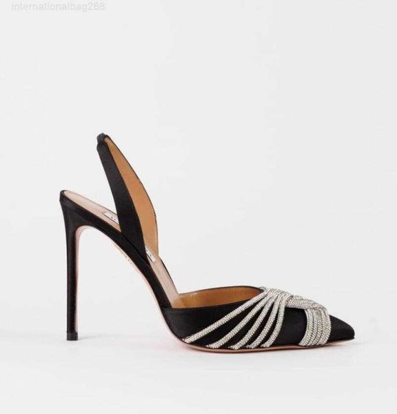 wedding party dress pumps sandal luxury shoes woman high heels aquazzuras beaded stiletto heel slingback sandals ankle strap with box, Black
wedding party dress pumps sandal luxury shoes woman high heels aquazzuras beaded stiletto heel slingback sandals ankle strap with box, Black