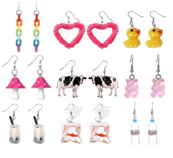 charm cute y2k earring set kawaii funny kidcore weird creative quirky rainbow indie aesthetic goldfish duck cow mushroom earrings 1937915, Golden
charm cute y2k earring set kawaii funny kidcore weird creative quirky rainbow indie aesthetic goldfish duck cow mushroom earrings 1937915, Golden