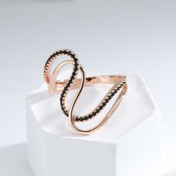 band rings exaggerated design full blk zircon double twist women's rings 585 gold color gothic jewelry party daily unusual cessories p2, Silver
band rings exaggerated design full blk zircon double twist women's rings 585 gold color gothic jewelry party daily unusual cessories p2, Silver