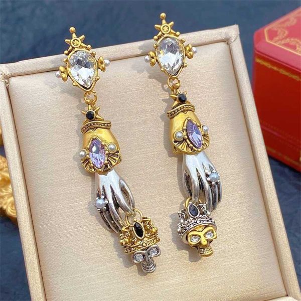 fashion design jewelry branded earrings ghostly designer antique bronze hand exaggerated skull earring set ring necklace, Golden
fashion design jewelry branded earrings ghostly designer antique bronze hand exaggerated skull earring set ring necklace, Golden