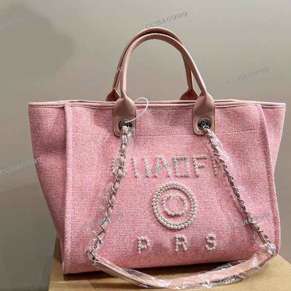 women designer jumbo canvas shopping beach bag tote pearl letter with leather handle matelasse chain large capacity 6 colors outdoor shoulde
women designer jumbo canvas shopping beach bag tote pearl letter with leather handle matelasse chain large capacity 6 colors outdoor shoulde
