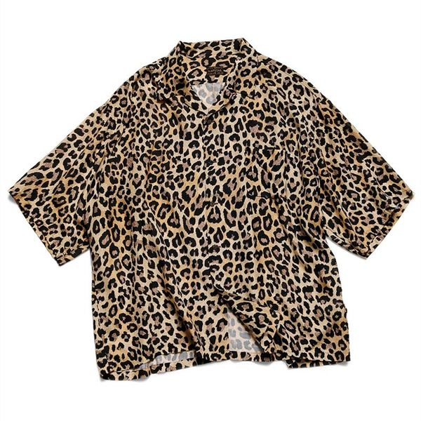 men s casual shirts kapital 22ss summer japanese style fashion couple leisure leopard print printing short sleeved cardigan shirt men and wo, White;black
men s casual shirts kapital 22ss summer japanese style fashion couple leisure leopard print printing short sleeved cardigan shirt men and wo, White;black
