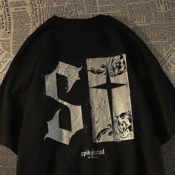 men's t-shirts european and american high street t-shirt retro ins brand letter printing short sleeved men loose half 230410, White;black
men's t-shirts european and american high street t-shirt retro ins brand letter printing short sleeved men loose half 230410, White;black