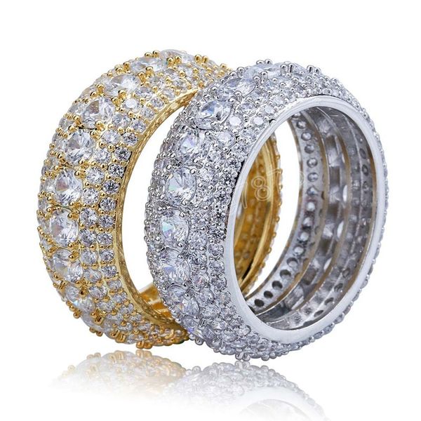 hip hop five rows full zircon ring copper 18k gold plated men finger ring, Silver
hip hop five rows full zircon ring copper 18k gold plated men finger ring, Silver
