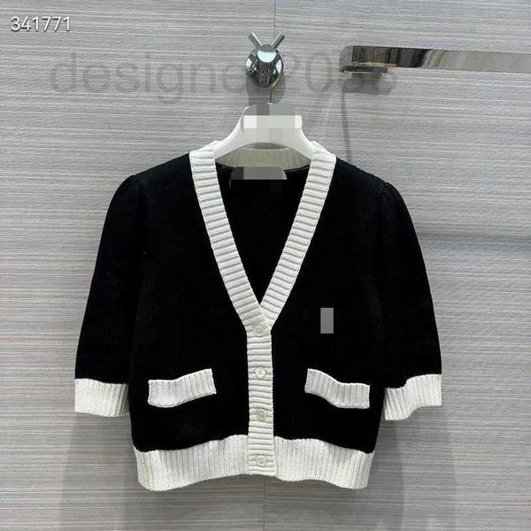 women's knits & tees designer black white contrasting color cardigan 2023 spring new style v-neck short single breasted knit bz1c
women's knits & tees designer black white contrasting color cardigan 2023 spring new style v-neck short single breasted knit bz1c