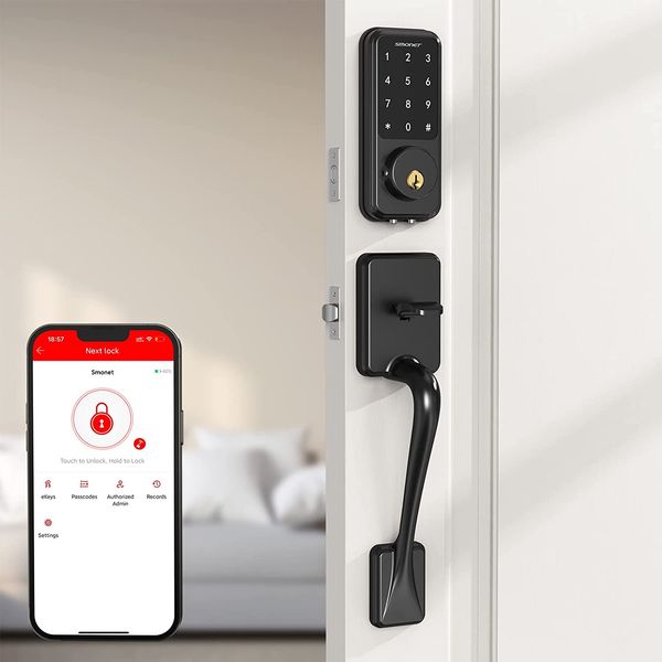 smonet smart front door lock set electronic keypad keyless entry deadbolt with handle digital with bluetooth smart deadbolt lock for home se
smonet smart front door lock set electronic keypad keyless entry deadbolt with handle digital with bluetooth smart deadbolt lock for home se