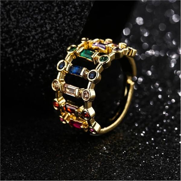 rainbow color crystal cubic zircon geometric ring for women girl open design adjustable size party ring femme bijoux, Golden;silver
rainbow color crystal cubic zircon geometric ring for women girl open design adjustable size party ring femme bijoux, Golden;silver