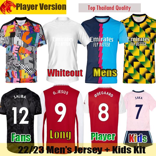 22 23 smith rowe soccer jerseys gabriel jesus saka arsenal saliba 2022 2023 fans player version odegaard whiteout football shirt martinelli, Black;yellow
22 23 smith rowe soccer jerseys gabriel jesus saka arsenal saliba 2022 2023 fans player version odegaard whiteout football shirt martinelli, Black;yellow