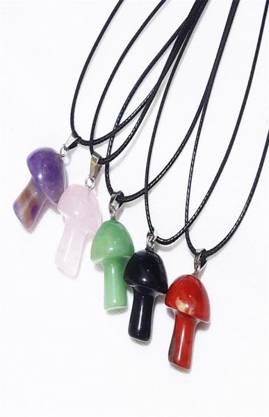 carved gemstones mini mushroom pendant charms black rope chain women healing crystals figurine necklace jewelry7086869, Silver
carved gemstones mini mushroom pendant charms black rope chain women healing crystals figurine necklace jewelry7086869, Silver